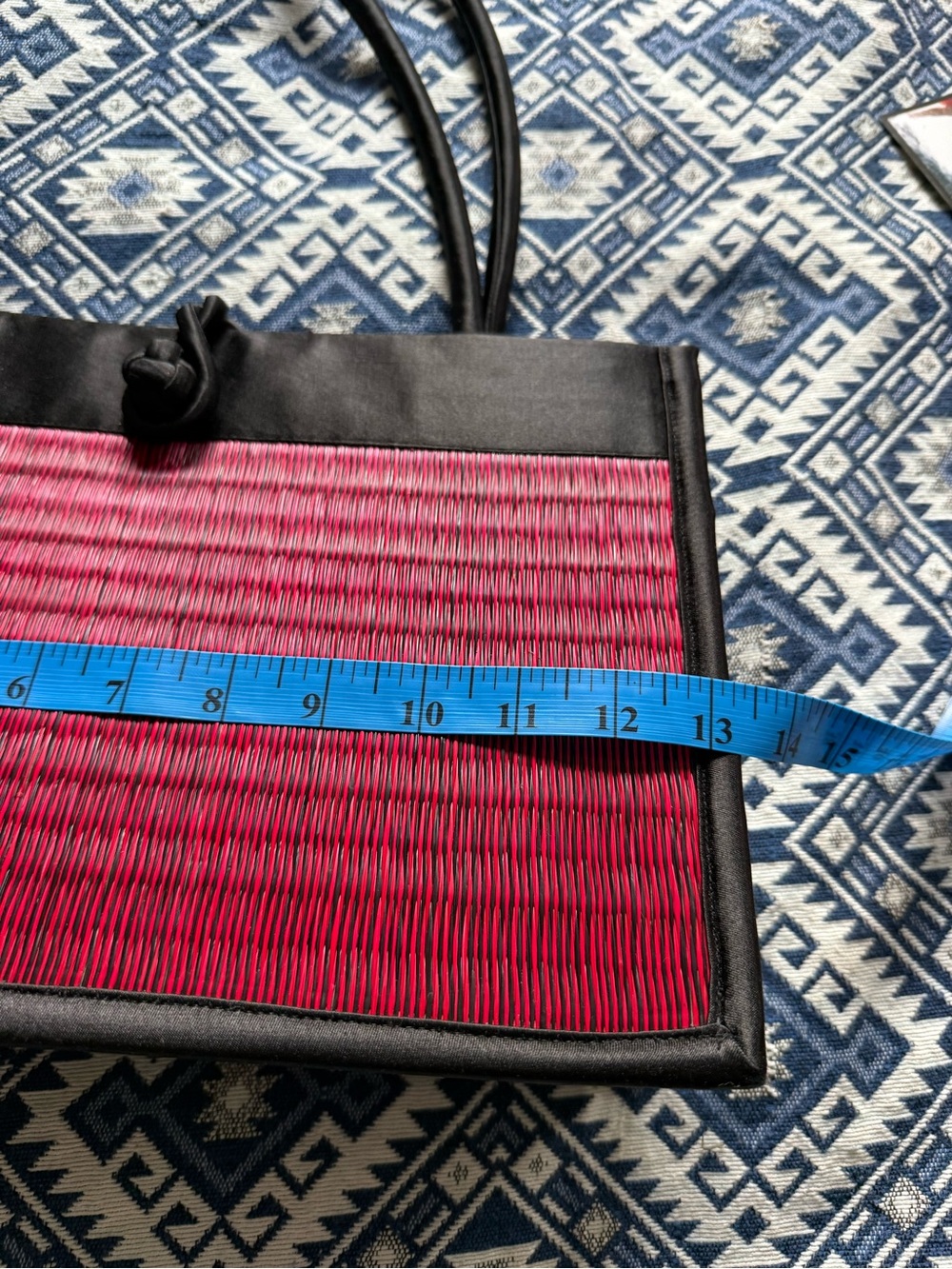Women’s Red Woven Bag with Black Trim NWOT